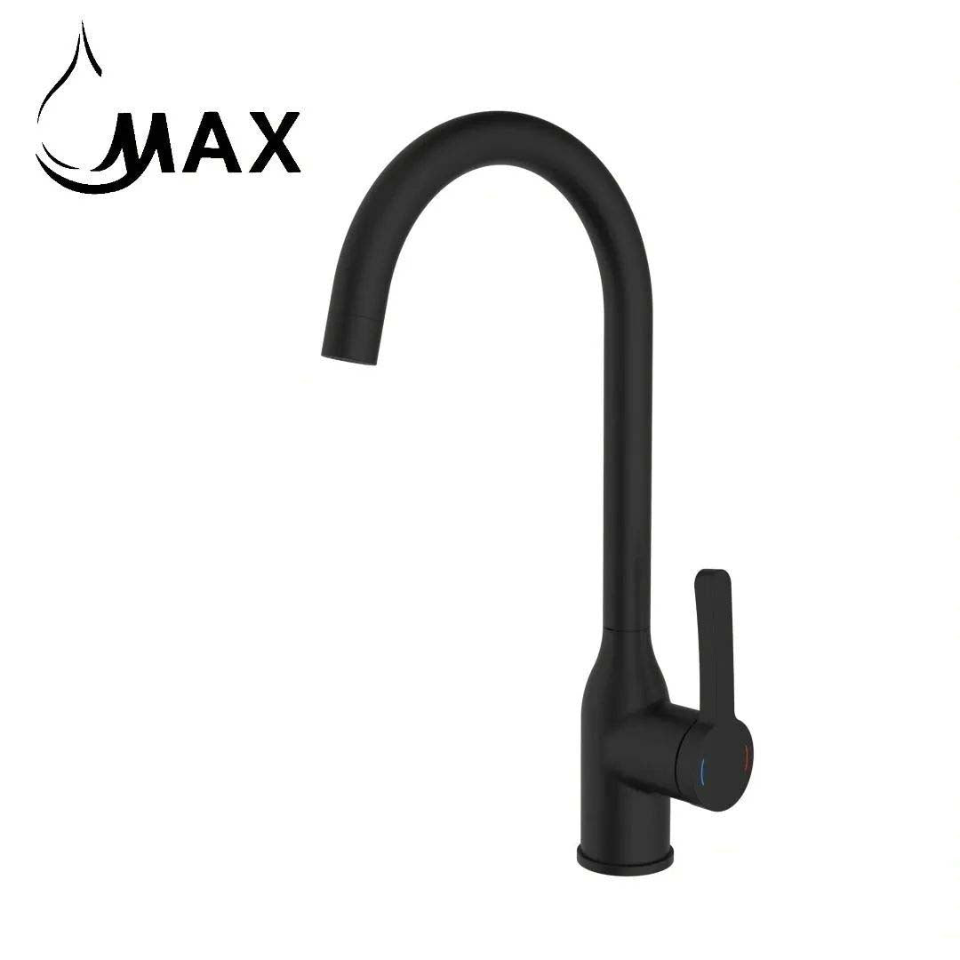 Swivel Kitchen Faucet Single Handle 15" Matte Black HM-AF532-MB