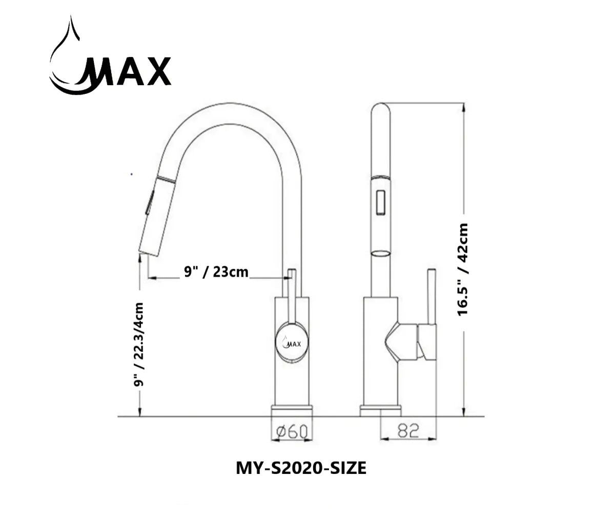 Smart Touch Kitchen Faucet Single Handle Pull-Out Matte Black Finish MY-S2020-MB