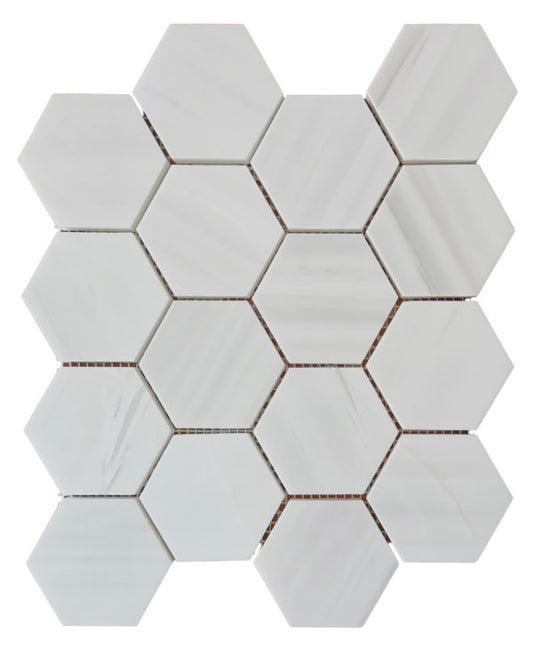 Dolomite White 3″ Hexagon